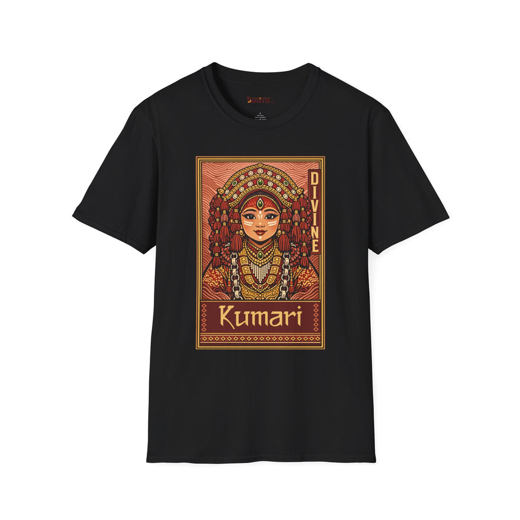 Kumari Divine Graphic T-Shirt — Hindu Goddess Kumari Illustration Tee